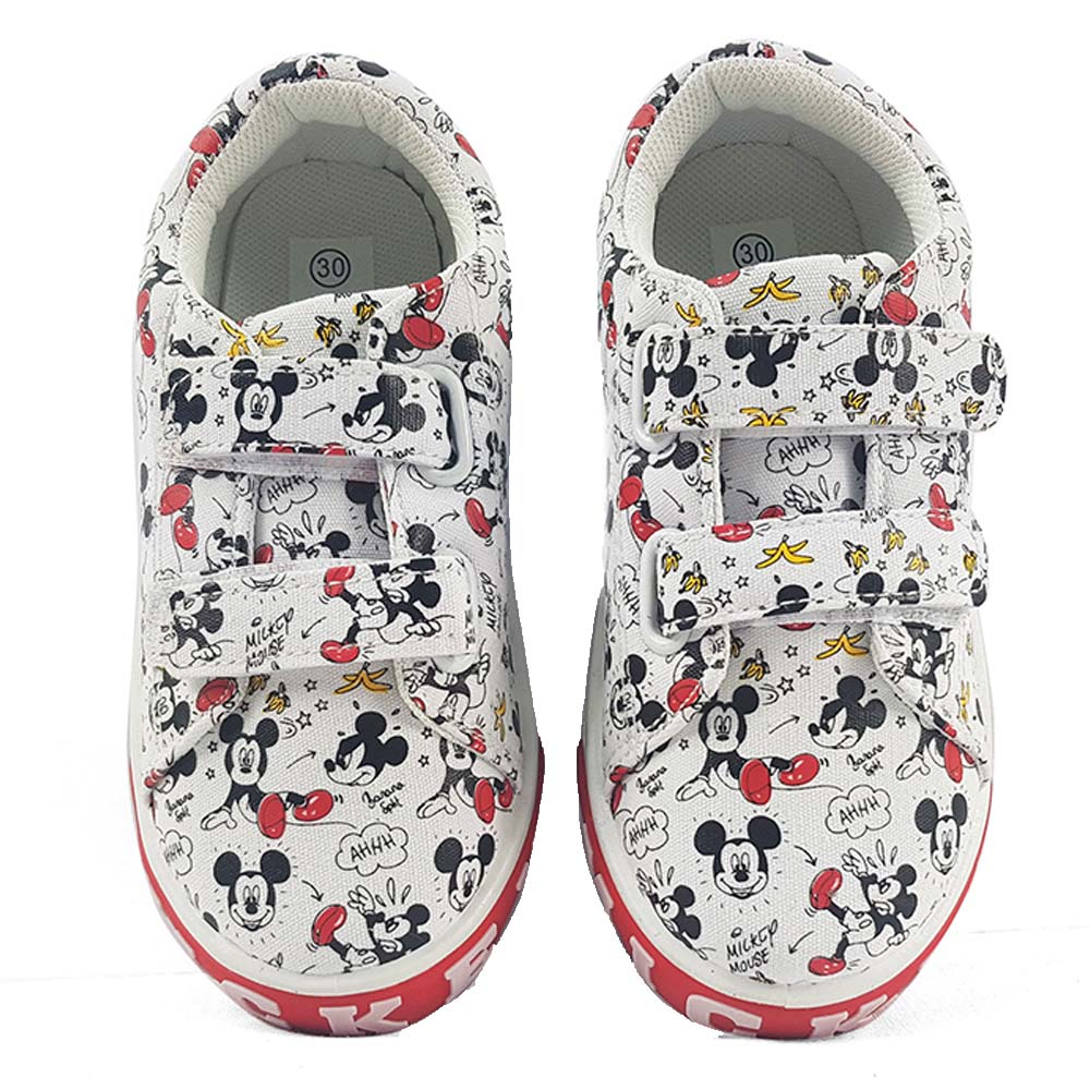 Disney Mickey Mouse Printed White Boys Sneakers Age 3 Years Above and Available in Size 28 Peekaboo