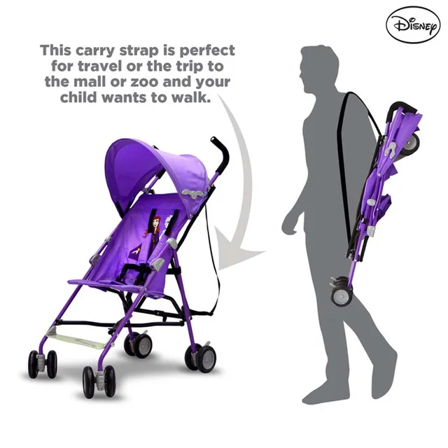 Disney Frozen 2 Lightweight Buggy Stroller 3 36 Months Purple Rear Breaks Shoulder Strap And More. Purple Age 3 Months To 36 Months Peekaboo