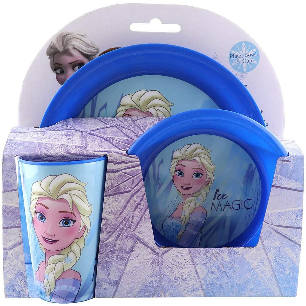 Disney Frozen Plasticware Dinnerware Plate Bowl Mug Set 3Pcs Breakfast Set Kids