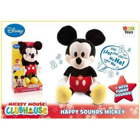 Disney Mickey Mouse Happy Sound Plush Toy Black/Red Age- 3 Years & Above