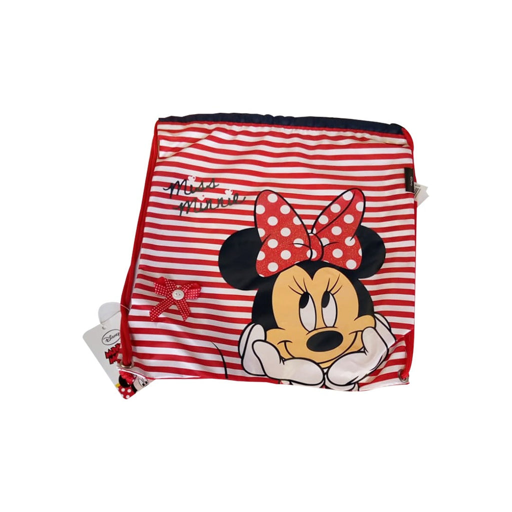 Disney Minnie Mouse Drawstring Bag - Red/White Stripes