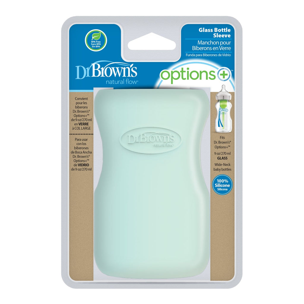 Dr Brown's Wide-Neck Glass Bottle Sleeve 270ml Mint