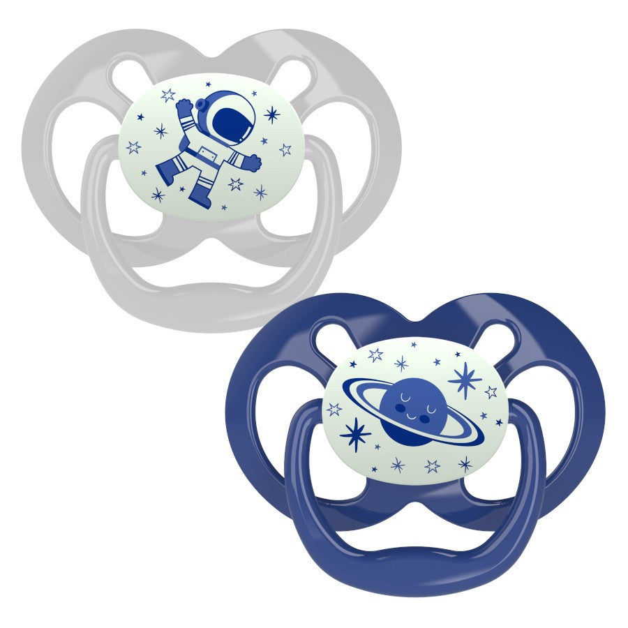 Dr Brown's Advantage Glow in the Dark Pacifier - Stage 2, Blue 2-Pack
