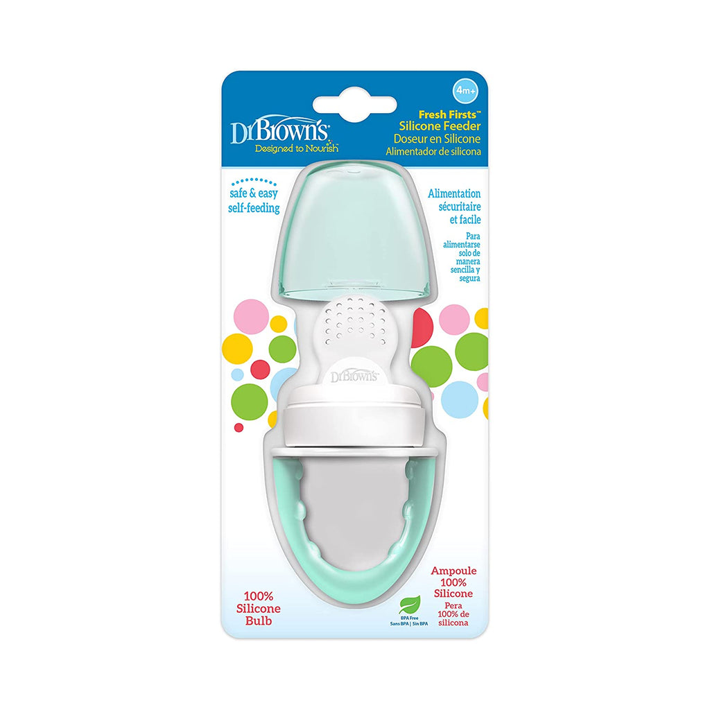 Dr Brown's Designed to Nourish Fresh Firsts Silicone Feeder Mint Age- 4 Months and Above