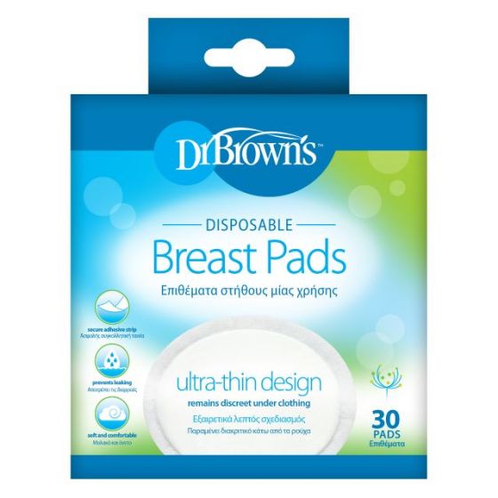 Dr Brown's Disposable Breast Pad (Oval), 30-Pack