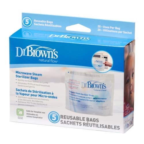 Dr Brown's Natural Flow® Microwave Steam Sterilizer Bags 5 Pack