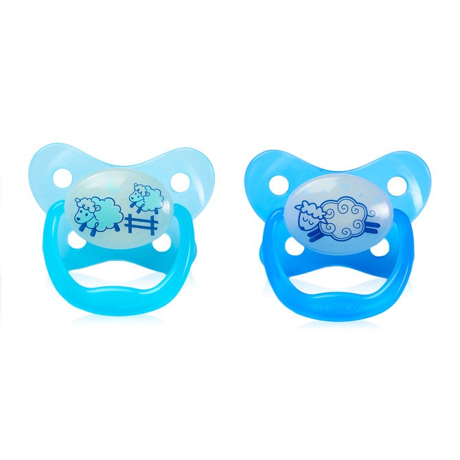 Dr Brown's PreVent™ Glow-In-The-Dark Butterfly Pacifier Stage 1 Blue 2 Pack 0-6m