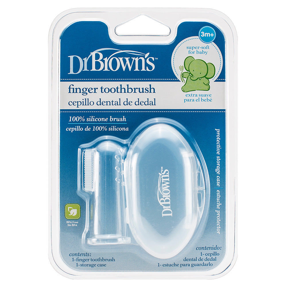 Dr Brown's Silicone Finger Toothbrush with Case 3m+