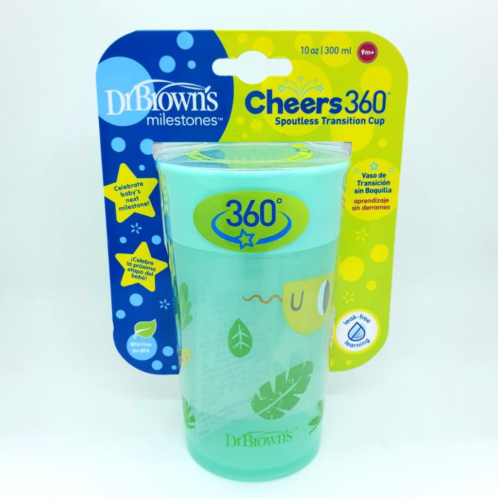 Dr Brown's Smooth Wall Cheers 360 Cup 10 oz/300 mL Green Age- 9 Months & Above