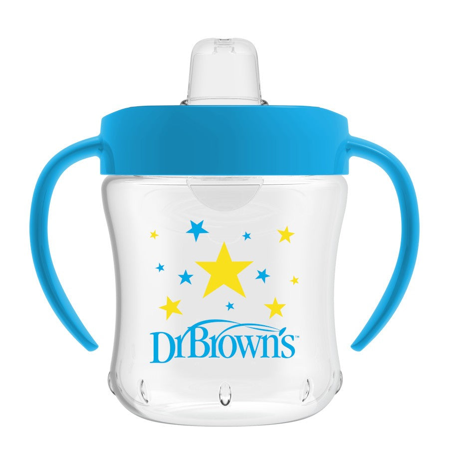 Dr Brown's Soft-Spout Transition Cup with Handles 180ml Blue 6m+