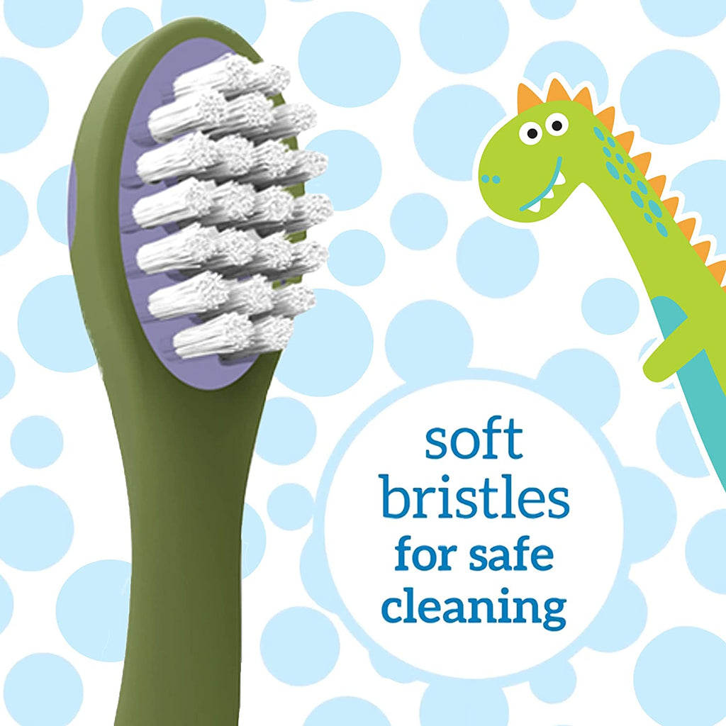 Dr Brown's Toddler Toothbrush, Dinosaur Green Age- 1 Year to 4 Years