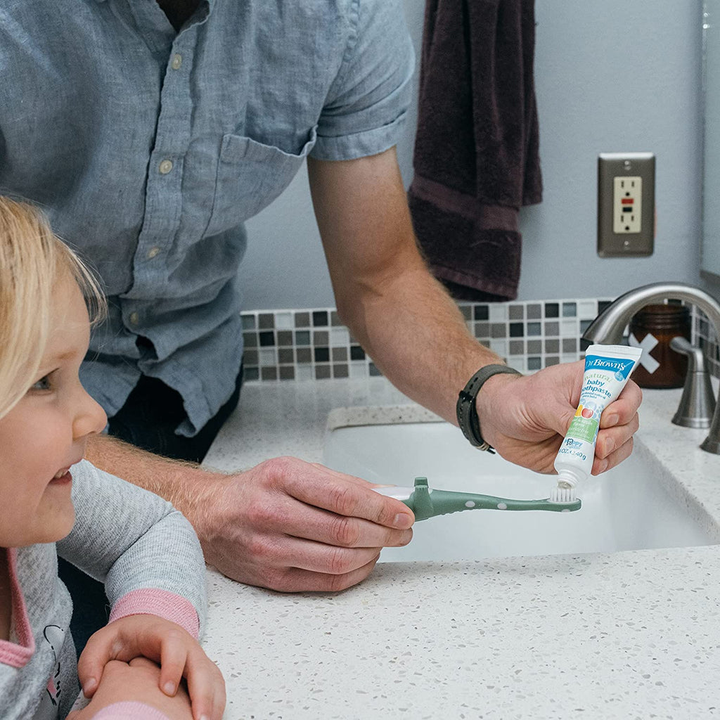 Dr Brown's Toddler Toothbrush, Dinosaur Green Age- 1 Year to 4 Years