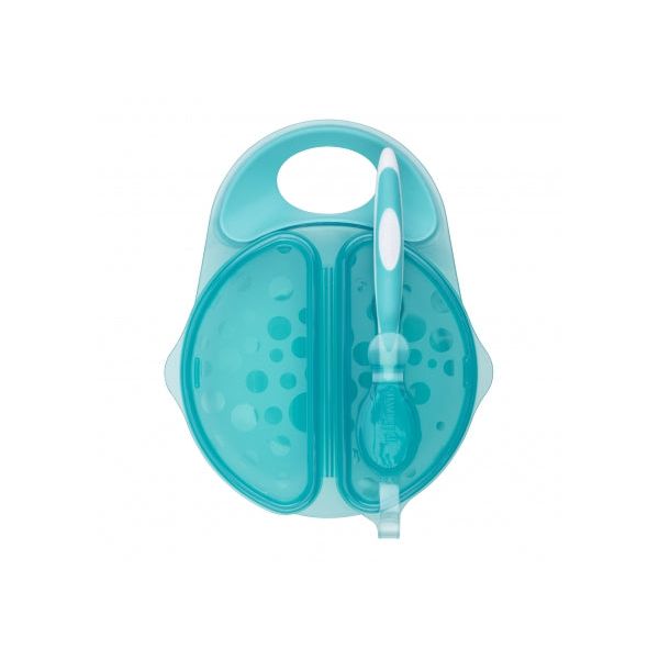 Dr Brown's Travel Fresh™ Bowl & Snap-in Spoon Teal Age- 4 Months & Above