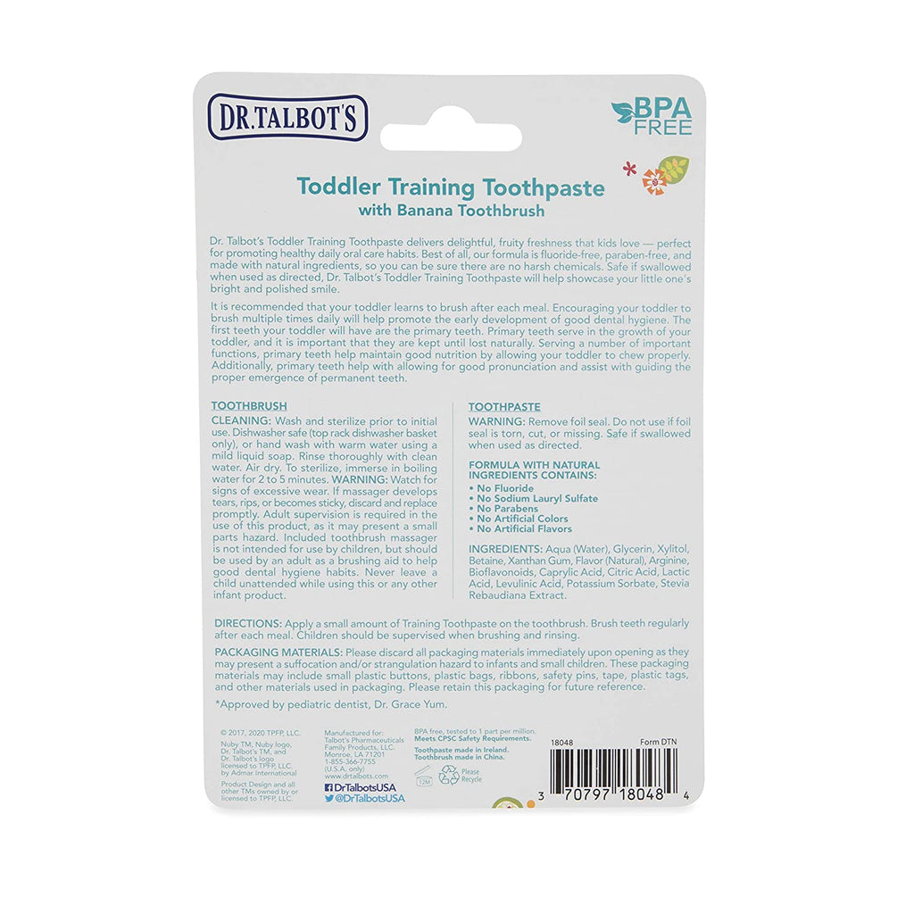 Dr Talbots Toddler Training Toothpaste with Banana Toothbrush Age- 12 Months & Abobe