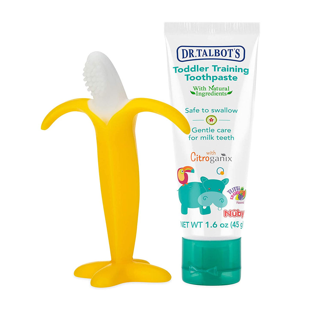 Dr Talbots Toddler Training Toothpaste with Banana Toothbrush Age- 12 Months & Abobe