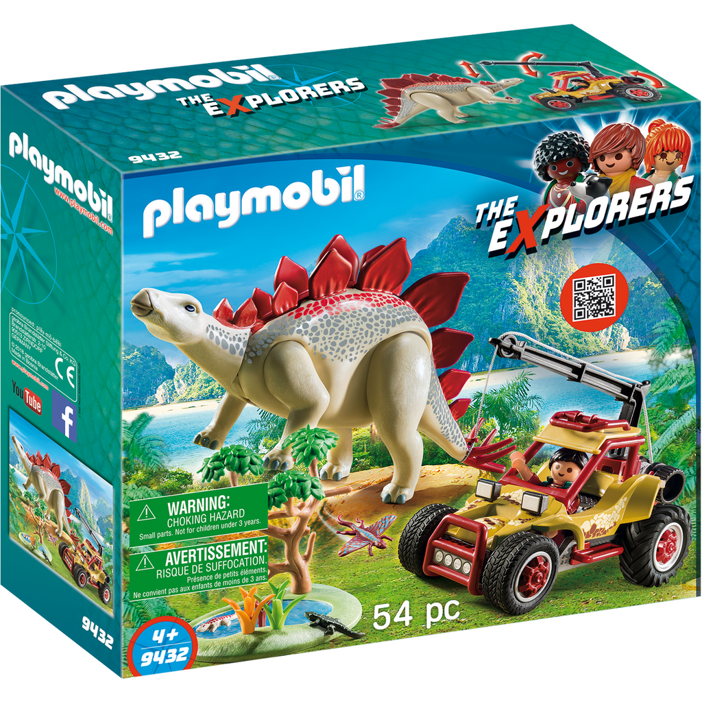 Playmobil  Explorer Vehicle With Stegosaurus Building set 4Y+