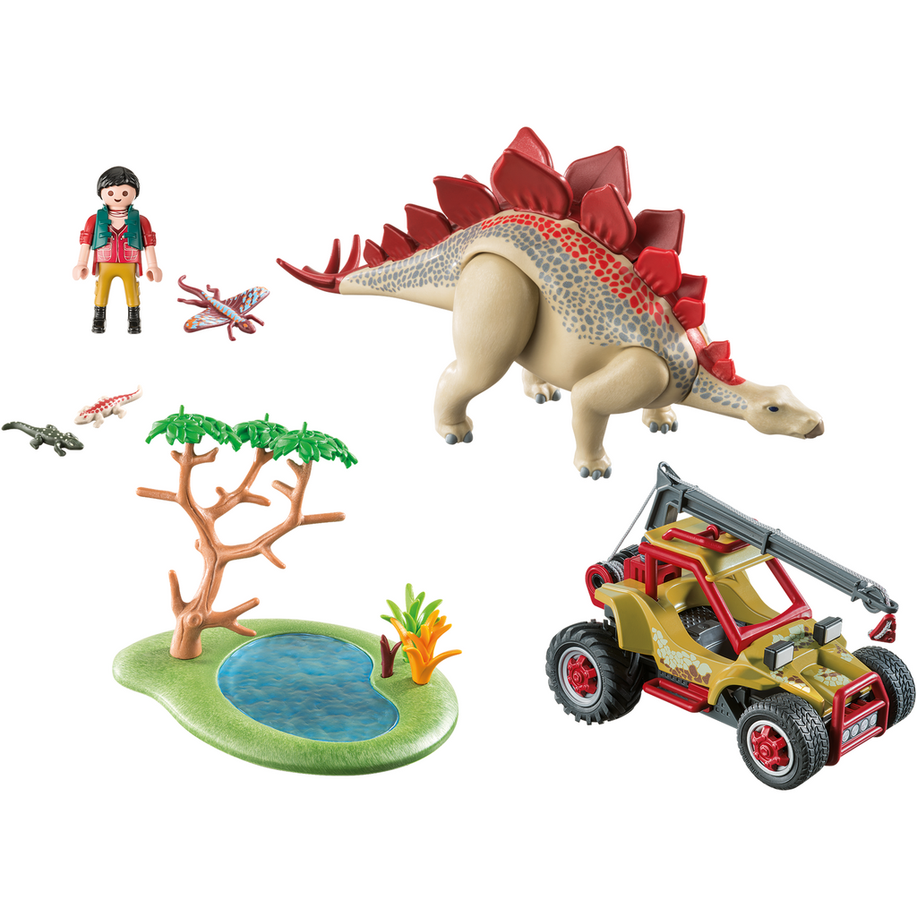 Playmobil  Explorer Vehicle With Stegosaurus Building set 4Y+