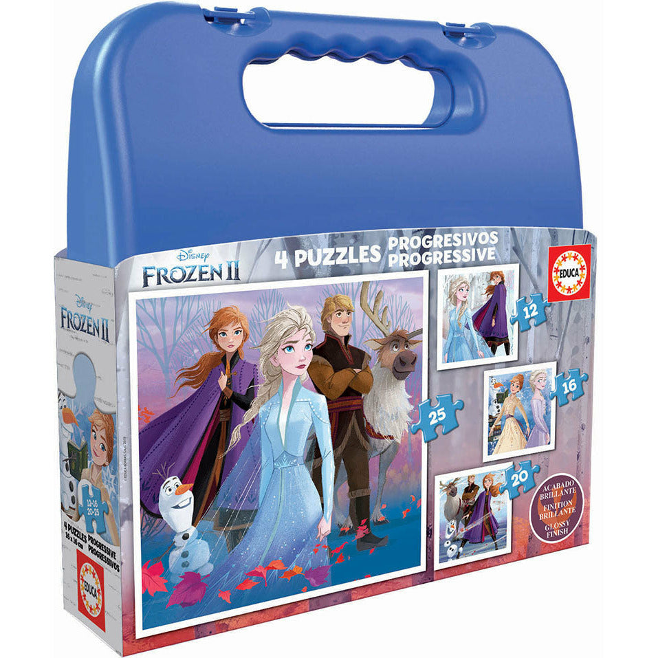 Educa Frozen II Puzzle Case with Puzzles 12-16-20-25 Pieces MulticolourAge- 3 Years & Above
