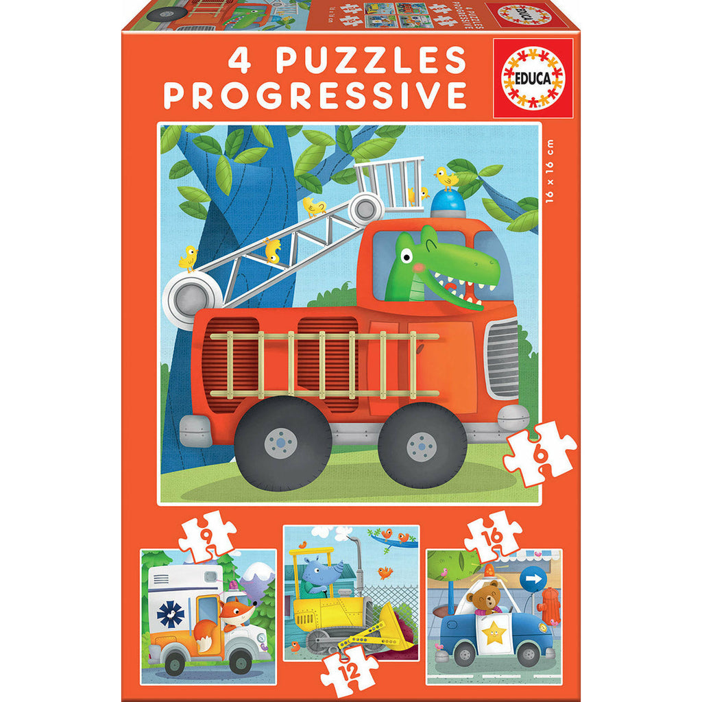 Educa Rescue Patrol Set of 4 Progressive Puzzles with 6, 9, 12 and 16 pieces MulticolourAge- 3 Years & Above
