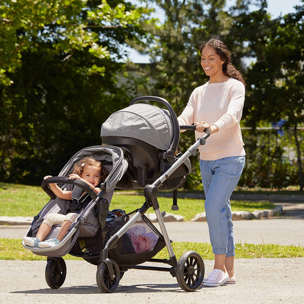 Evenflo Pivot Xpand Modular Travel System with SafeMax Infant Car Seat, Single-to-Double Convertible Baby Stroller 0m-25Kg, Percheron