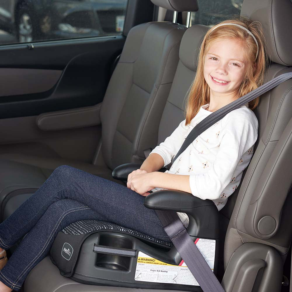 Evenflo Big Kid LX Static Black High Booster Car Seat Age 4 Years to12 Years Holds up to 49kg Peekaboo