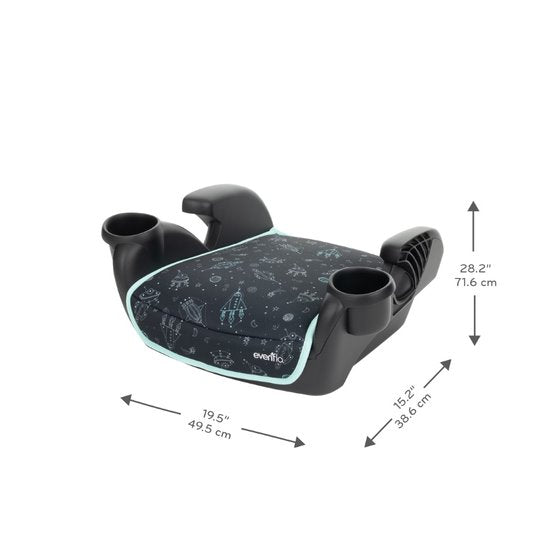 Evenflo Go Time No Back Booster Car Seat, Blue Astro Age- 4 Years to 12 Years