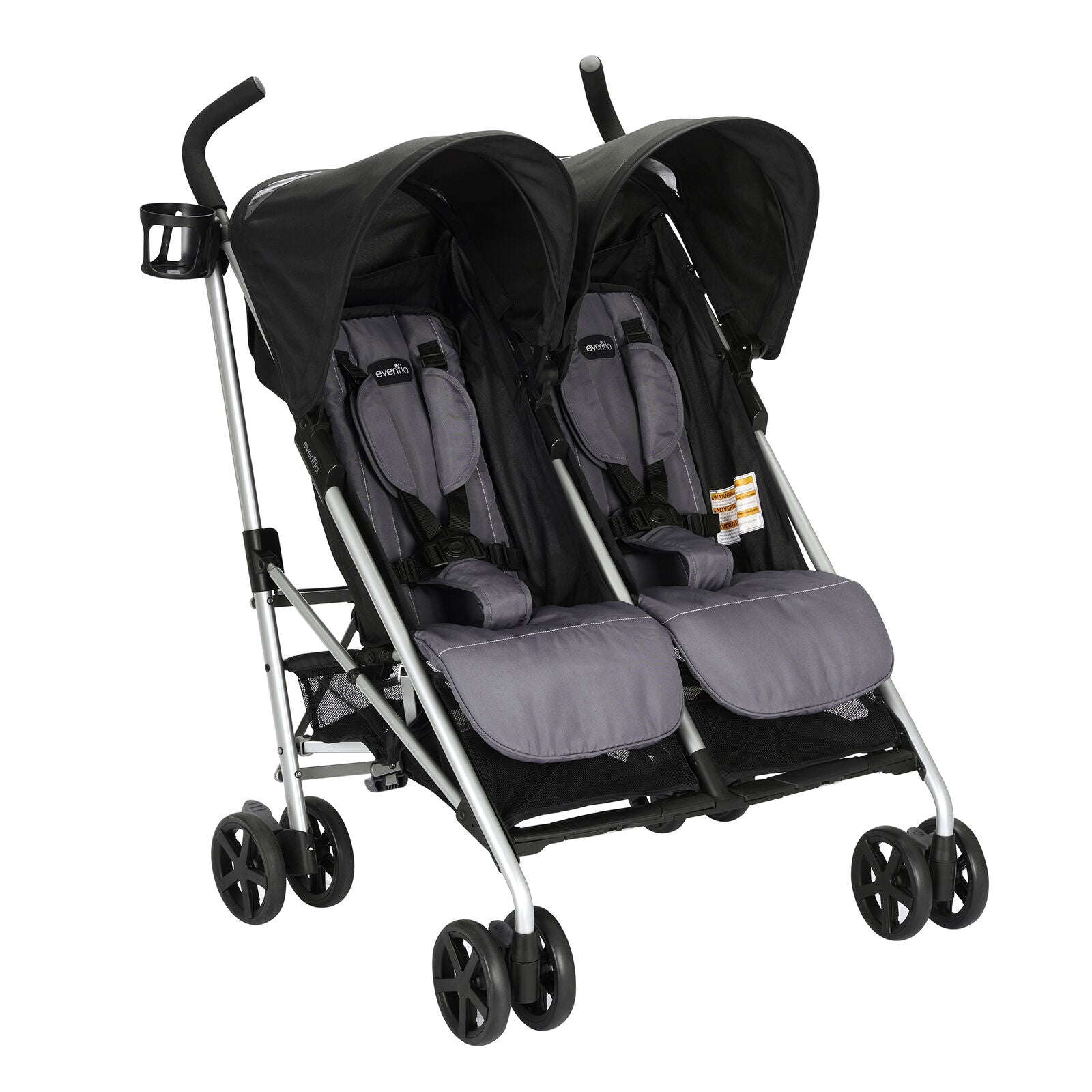 Evenflo Minno Twin Double Stroller Glenbarr Grey Age- Months to