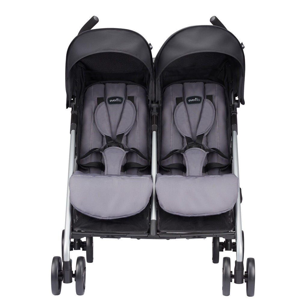 Evenflo Minno Twin Double Stroller Glenbarr Grey Age- 6 Months to 5 Years (Holds upto 45 Kg)
