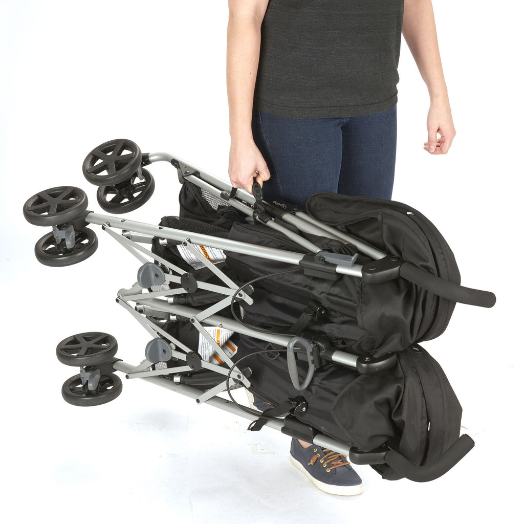 Evenflo Minno Twin Double Stroller Glenbarr Grey Age- 6 Months to 5 Years (Holds upto 45 Kg)