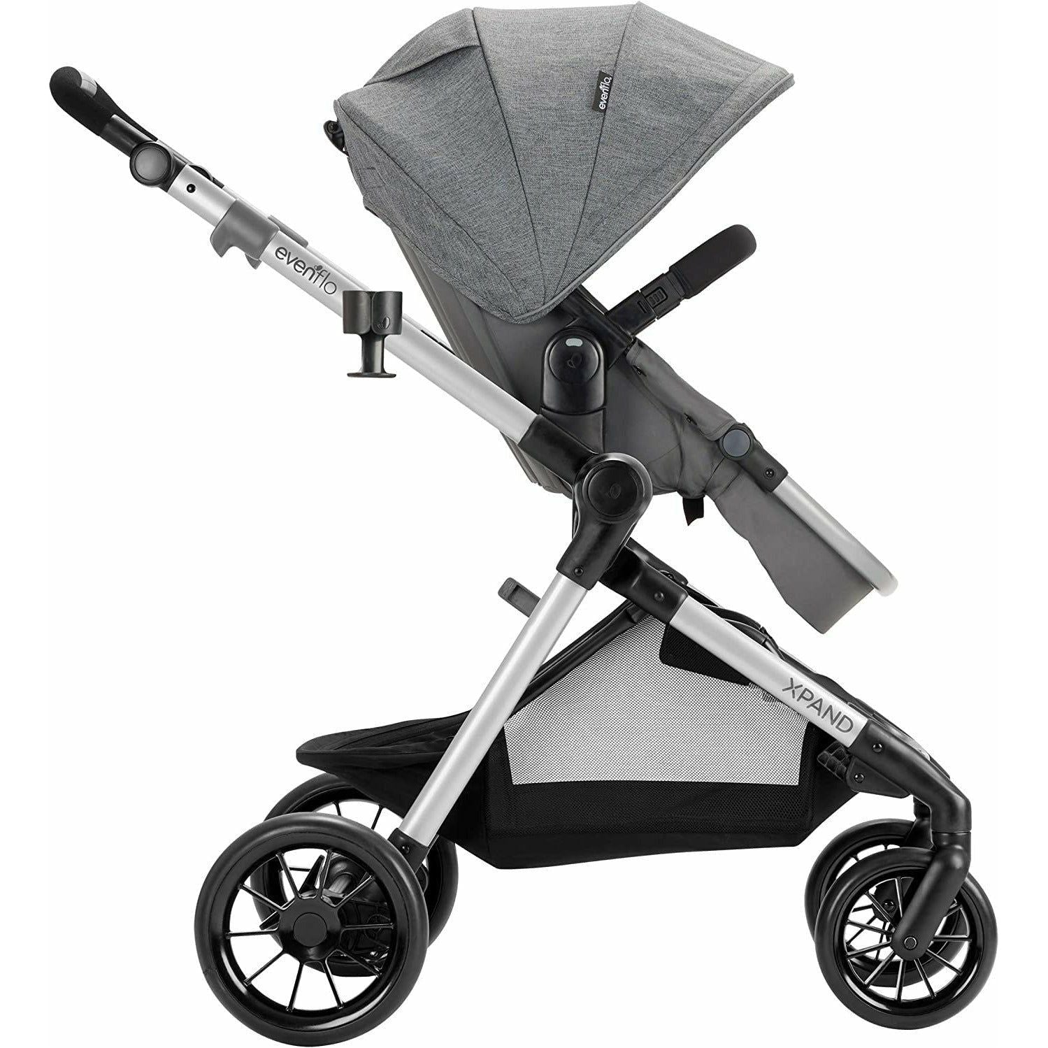 Evenflo Pivot Xpand Modular Double Seat Stroller 0 25Kg Percheron Peekaboo