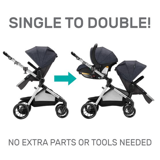 Evenflo Pivot
 Xpand Modular Travel
 System, Roan Grey Age- Newborn to 5 Years
 (0-22 kg)