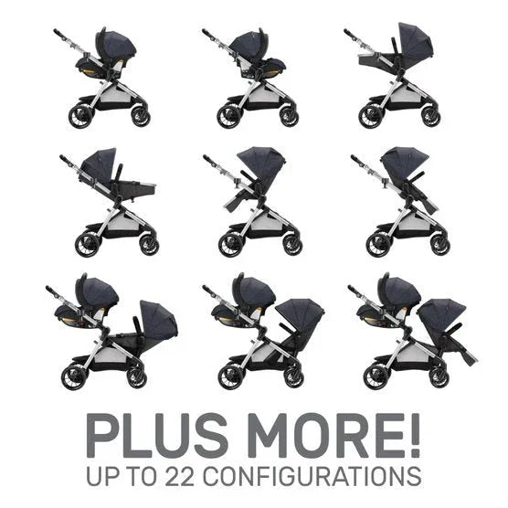 evenflo pivot xpand wheels Evenflo Pivot Xpand Modular Travel System, Roan Grey Age- Newborn to 5 Year (0-22 kg)