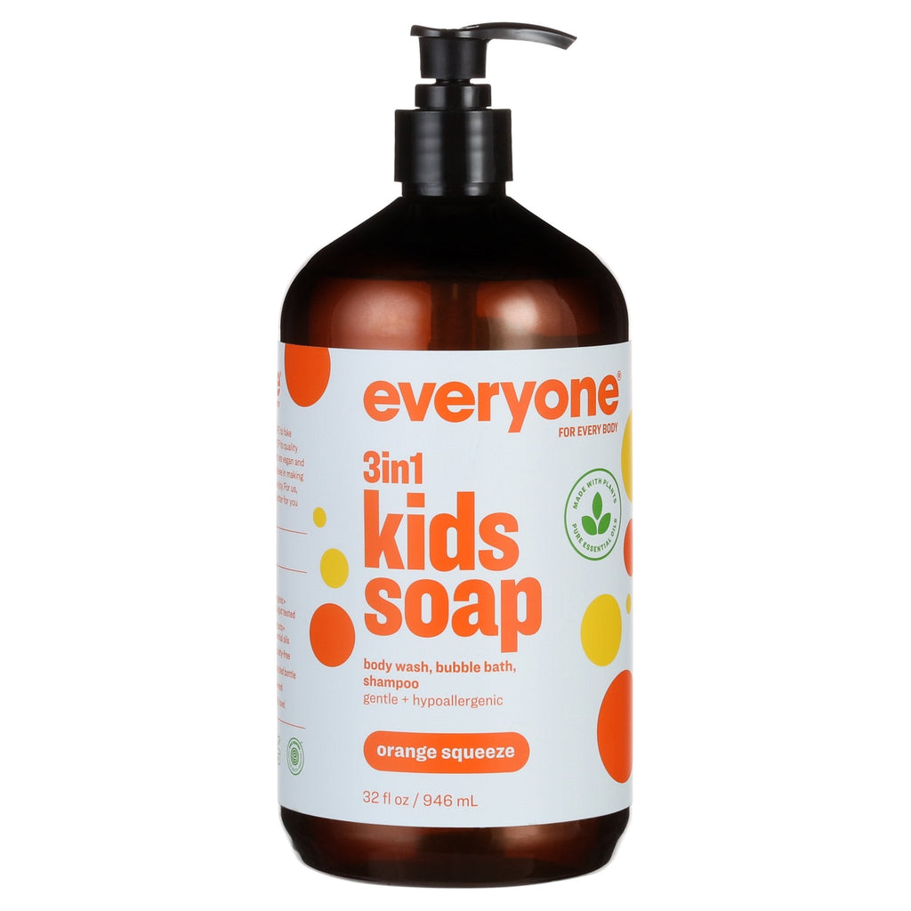 Everyone 3 in 1 Bath Soap for Kids Orange Squeeze 32 fl oz (946 ml)