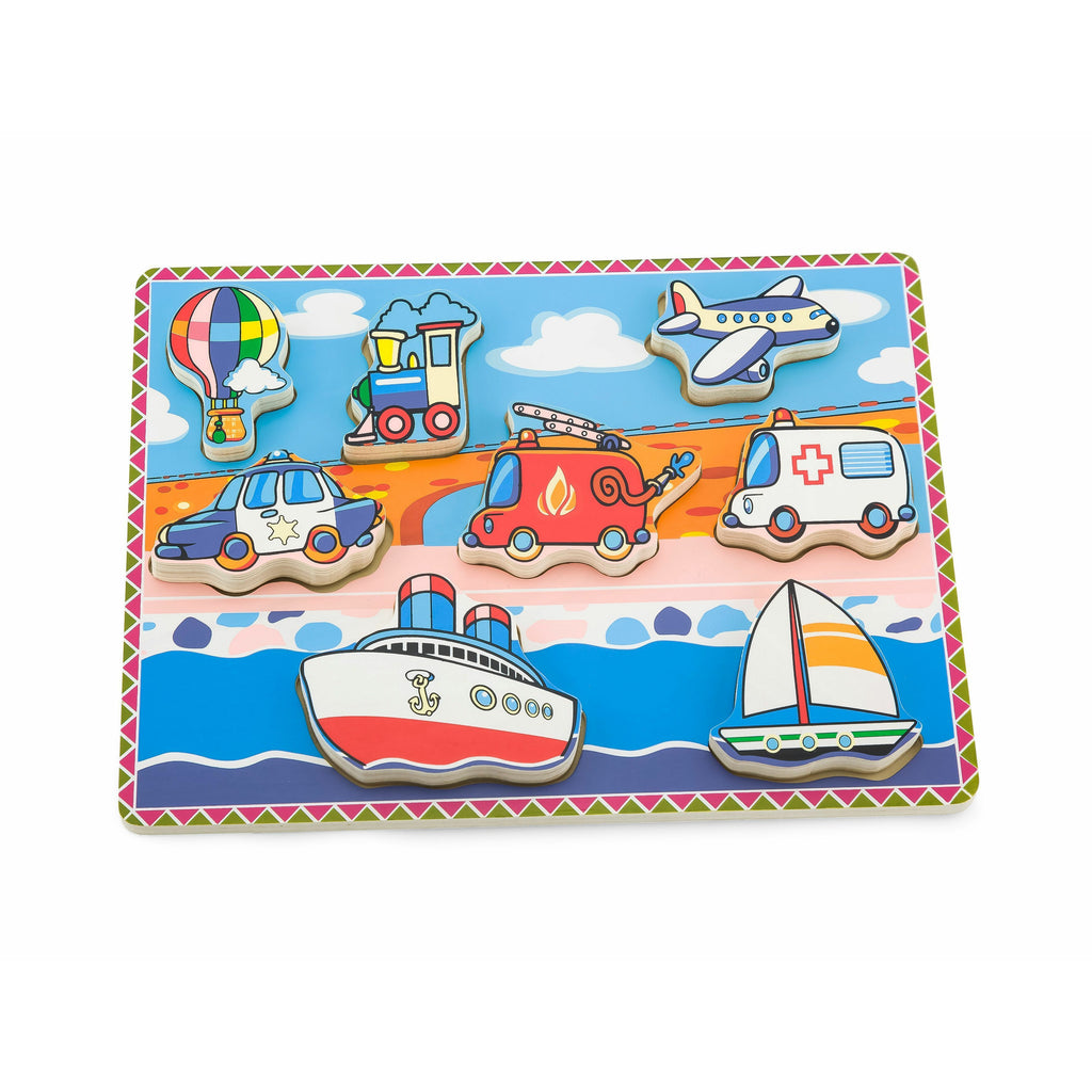 VIGA Extra-thick Wooden Puzzle - Vehicles Age 1Y+