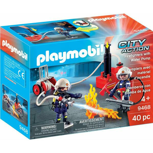 Playmobil Unisex Role Play Toy Firefighters With Water Pump 4- 6 YRS