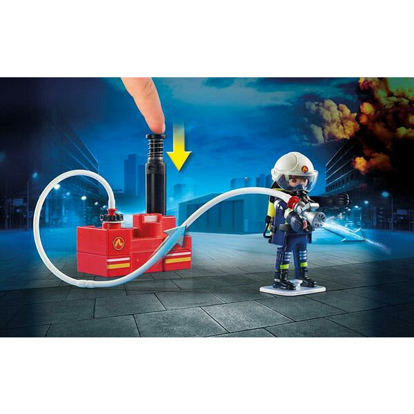 Playmobil Unisex Role Play Toy Firefighters With Water Pump 4- 6 YRS