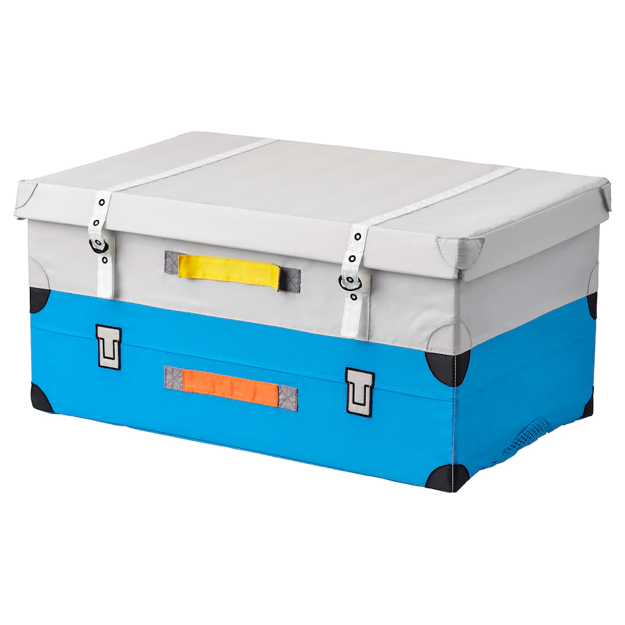 Flyttbar Trunk For Toys, Turquoise