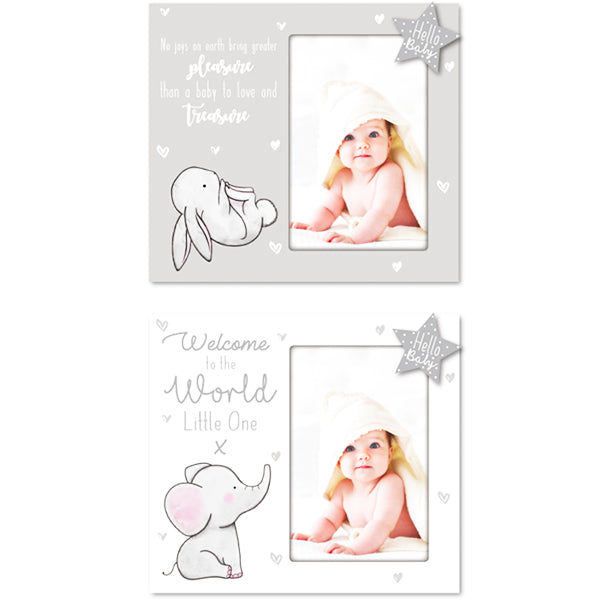 Hugs & Kisses Wooden Baby Photo Frames Assorted 20Cm X 18Cm Age- Newborn & Above