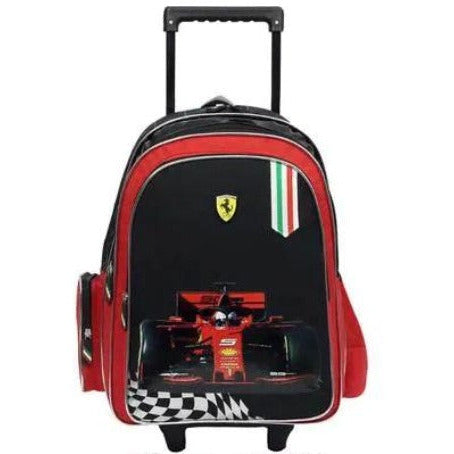 Ferrari Flag 18 inch Trolley Backpack Black Age 9 Years to 12 Years Peekaboo