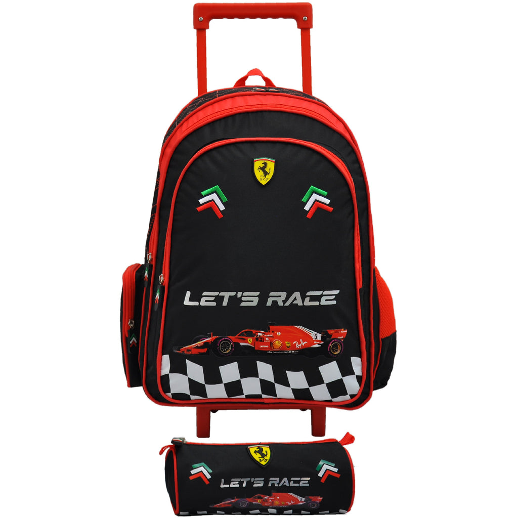 Ferrari No Limits Trolley Bag 18-inch Trolley Bag+ Pencil Case Age-9 Years to 12 Years