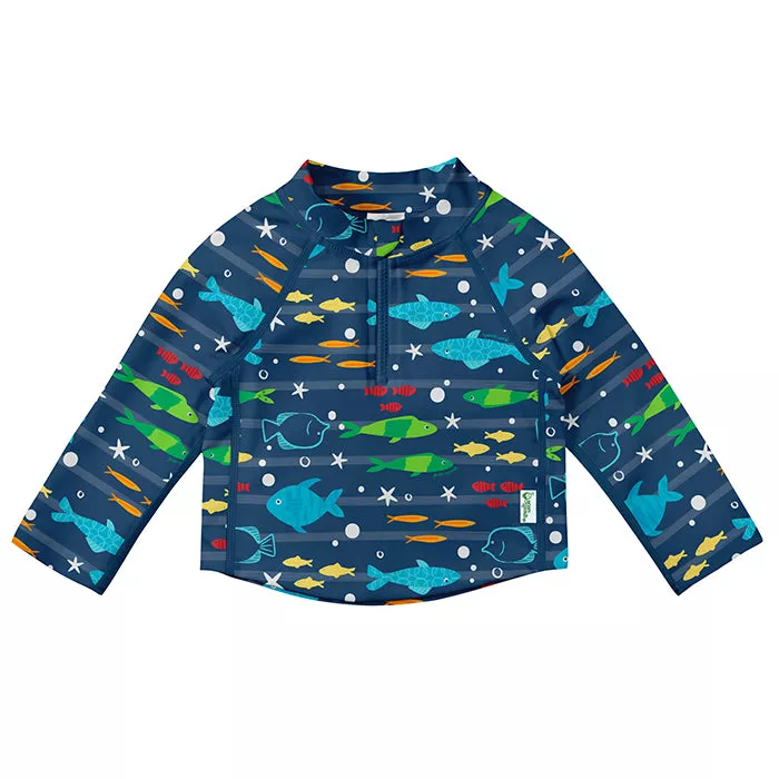 Fish Long Sleeve Zip Rashguard Shirt Navy Blue  730131 6032 42 Age  6 Months & Above 