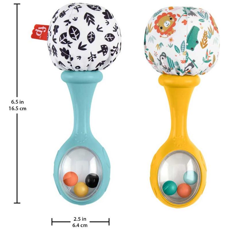 Fisher Price Rattle n Rock Maracas Green Yellow Peekaboo