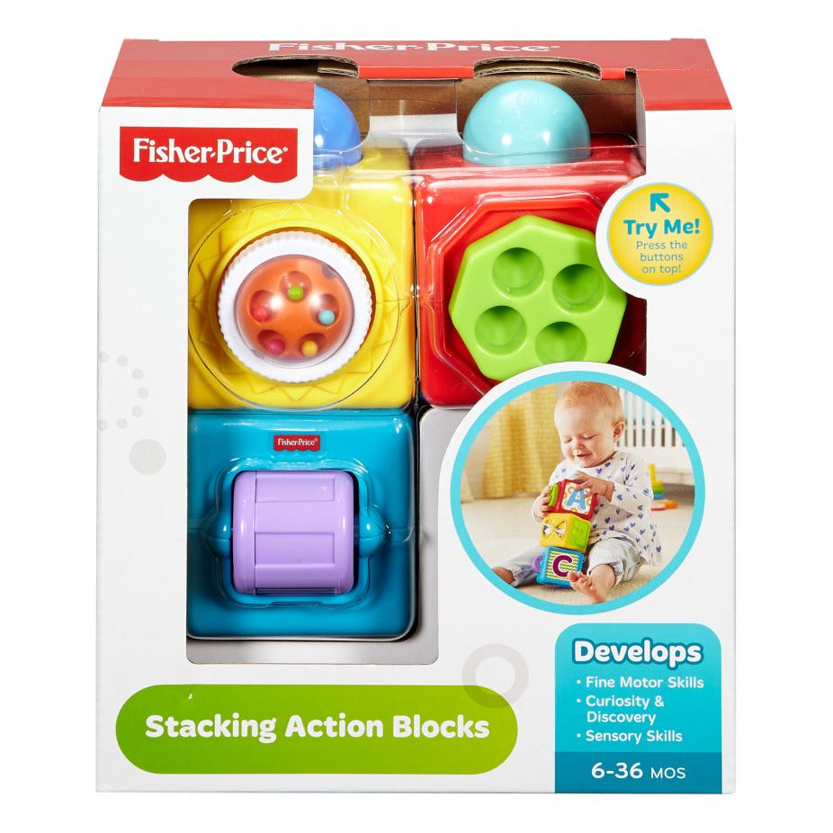 Fisher-Price Stacking Action Blocks Multicolor  Age- 6 Months tom 36 Months