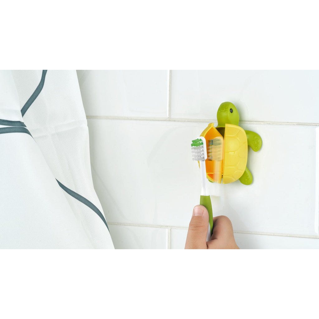 Flipper Fun Animal Turtle Toothbrush Cover & Toothbrush Combo Pack Multicolor Age- 3 Years & Above