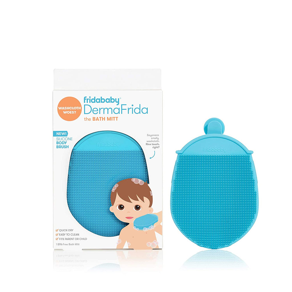 FridaBaby Dermafrida The Bath Mitt Silicone Body Brush Blue Age- Newborn & Above