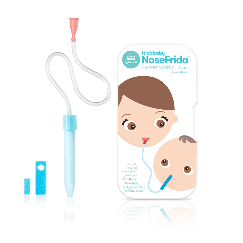 Fridababy NoseFrida the Snotsucker Nasal Aspirator in Paper Box with 4 Disposable Filters White Age- Newborn to 9 Years