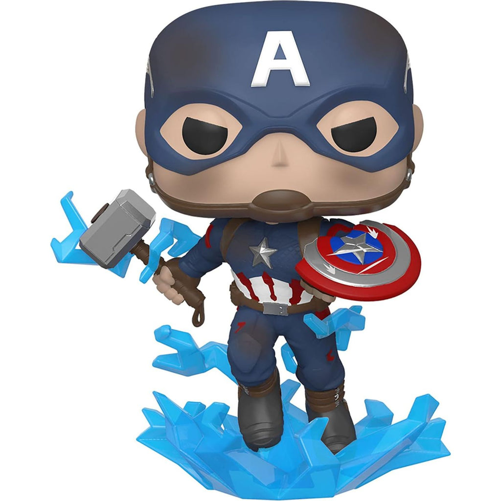 Funko POP! Marvel Avengers Endgame - Captain America with Broken Shield and Mjolnir ( Glow in the Dark)