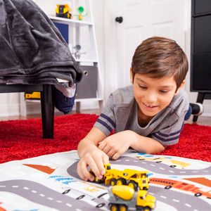 Funris Metal Concrete Mixer/ Dump Truck and Grader Pack of 3 Assorted Black/Yellow Age- 3 Years & Above