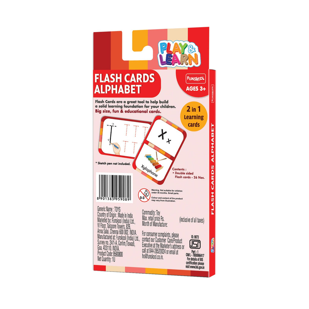 Funskool 2-in-1 Alphabet Play & Learn Flash Cards Multicolor Age- 3 Years & Above