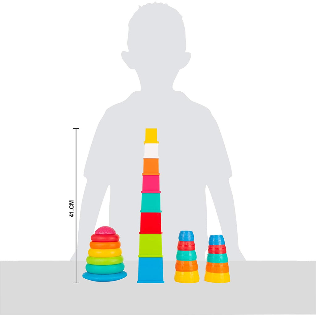 Funskool Giggles 3-In-1 Stack N' Nest Toy Set Multicolor Age- 6 Months & Above
